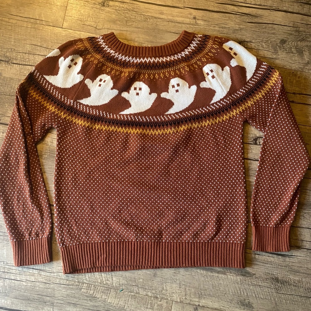 Mod Cloth Fair Isle - Autumnal Ghost Knit Sweater